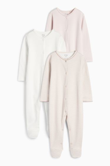 Bebeluși - fete - Multipack 3 buc. - pijama salopetă bebeluși - roz