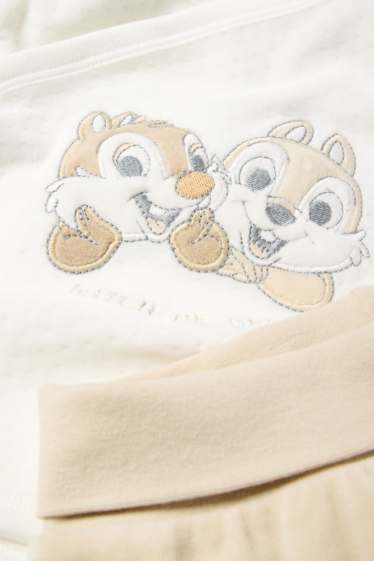 Unisex - Chip și Dale - pijama bebeluși - 2 piese - alb-crem