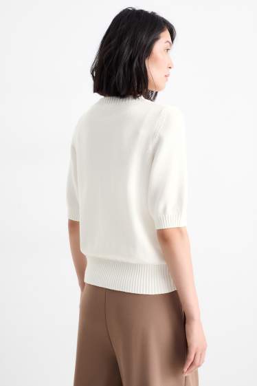 Femei - Cardigan tricotat - alb