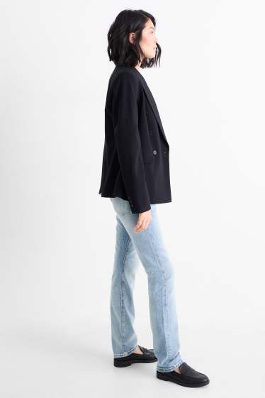 Femei - Vintage straight jeans - talie medie - LYCRA® - denim-albastru