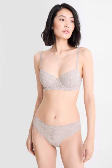 Women - Underwire bra - DEMI - padded - taupe
