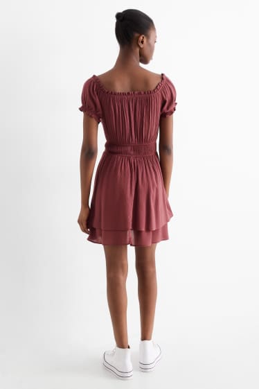Femei - Rochie fit & flare - bordo