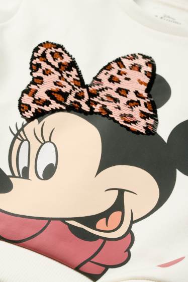 Copii - Fete - Minnie Mouse - bluză de molton - alb-crem