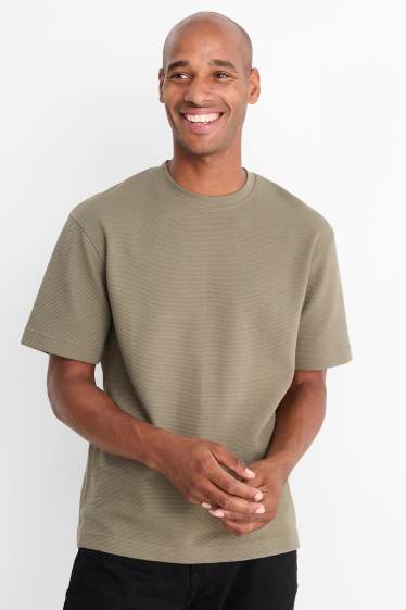 Bărbați - Tricou - relaxed fit - reiat - verde