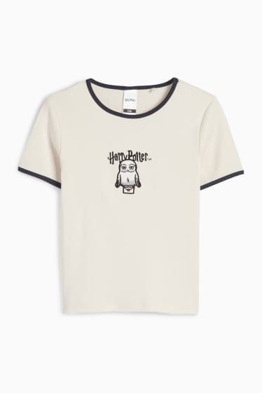 Copii - Fete - Harry Potter - tricou cu mânecă scurtă - reiat - alb-crem