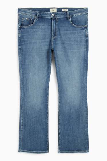 Femei - Bootcut jeans - talie medie - denim-albastru
