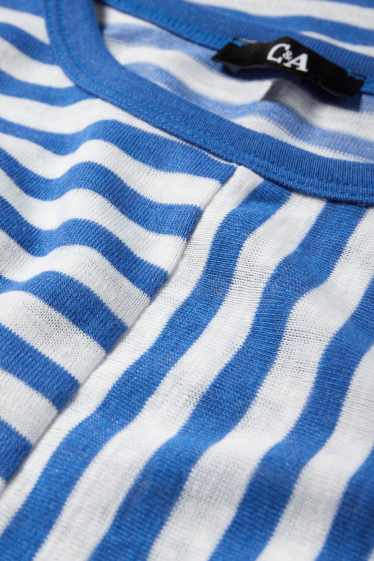 Femei - Tricou - regular fit - cu dungi - albastru / alb