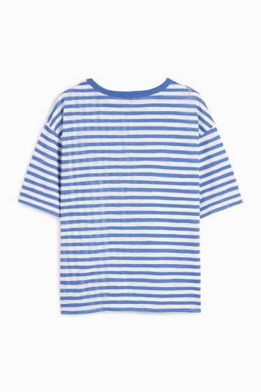 Femei - Tricou - regular fit - cu dungi - albastru / alb