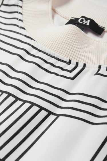 Femei - Tricou - relaxed fit - cu model - alb-crem