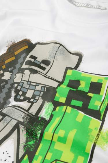 Copii - Băieți - Minecraft - tricou cu mânecă scurtă - alb