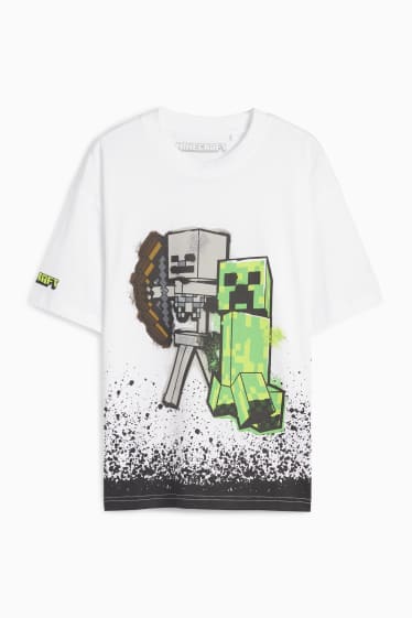 Copii - Băieți - Minecraft - tricou cu mânecă scurtă - alb