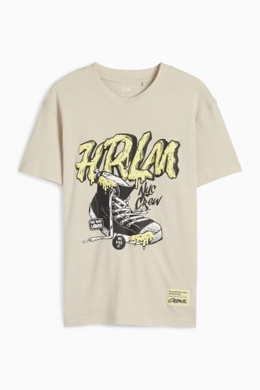 Copii - Băieți - Graffiti - tricou cu mânecă scurtă - bej deschis