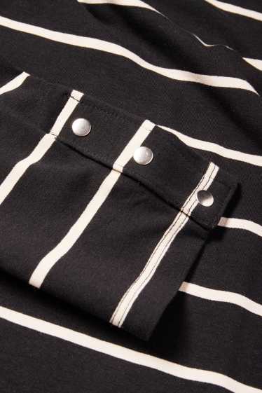 Femei - Tricou cu mânecă lungă - cu dungi - negru / alb