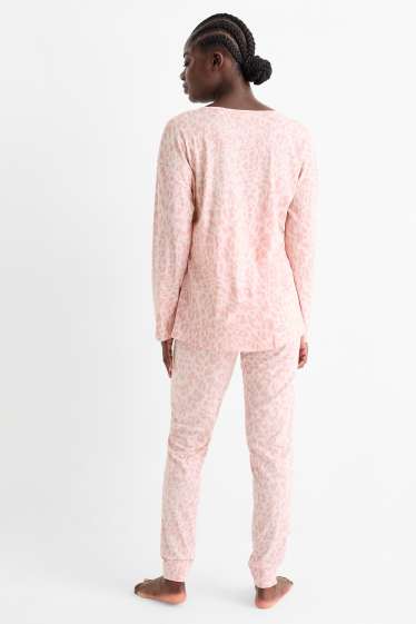 Femei - Pijama pentru alăptare - imprimeu de leopard - roz