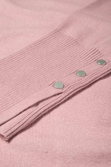 Femei - Pulover din tricot fin - roz închis
