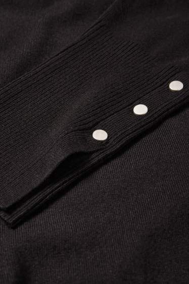 Femei - Pulover din tricot fin - negru
