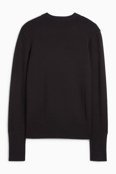Femei - Pulover din tricot fin - negru