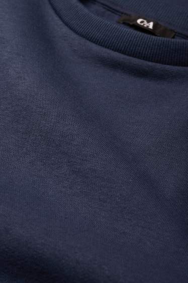 Dames - Jurk van sweatstof - donkerblauw