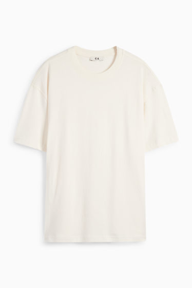 Femei - Tricou - supradimensionat - alb-crem