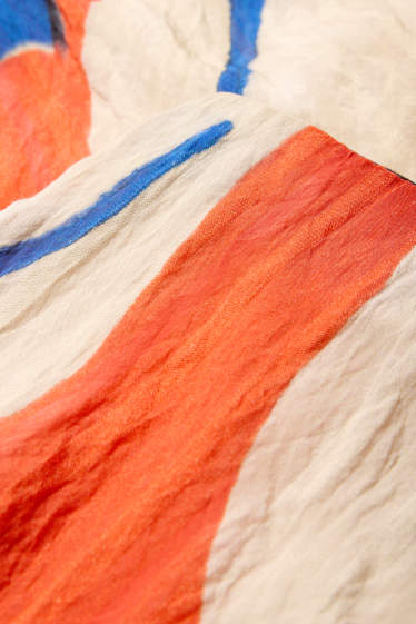 Women - Skirt - patterned - textured - orange