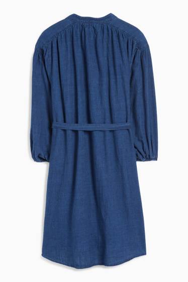 Femei - Rochie tip bluză din denim - denim-albastru