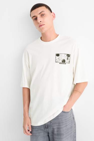 Bărbați - Tricou - supradimensionat - alb