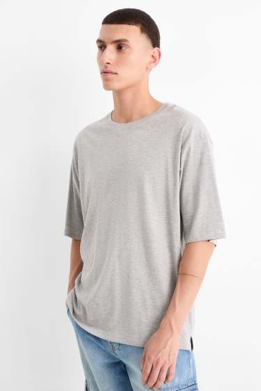 Bărbați - Tricou - supradimensionat - gri deschis melanj