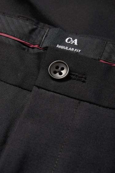 Bărbați - Pantaloni modulari - regular fit - Flex - amestec din lână pură - negru