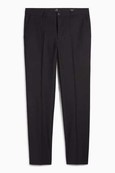 Bărbați - Pantaloni modulari - regular fit - Flex - amestec din lână pură - negru