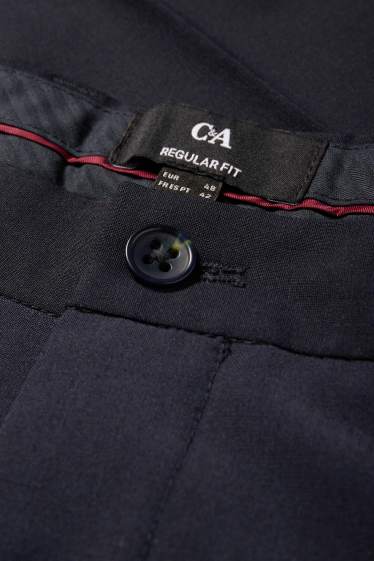 Bărbați - Pantaloni modulari - regular fit - Flex - amestec din lână pură - albastru închis