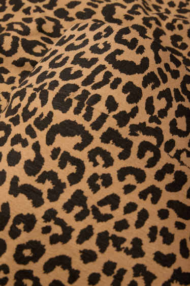 Femei - Colanți - imprimeu de leopard - maro deschis