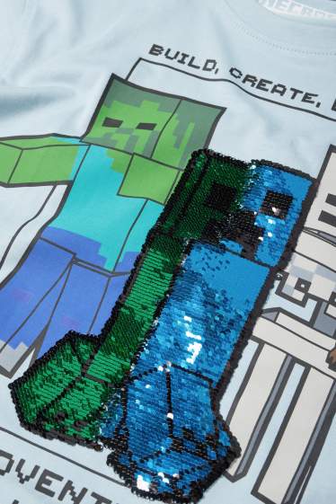 Copii - Băieți - Minecraft - tricou cu mânecă scurtă - aspect lucios - albastru deschis