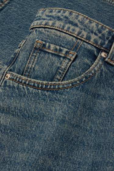 Femei - Baggy jeans - talie medie - denim-albastru