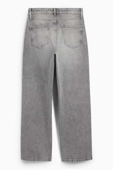 Femei - Baggy jeans - talie medie - denim-gri deschis