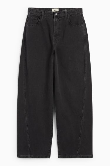 Dámské - Balloon jeans - mid waist - džíny - tmavošedé