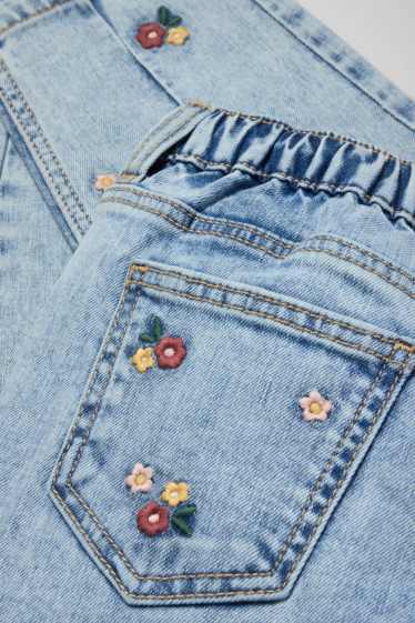 Copii - Fete - Floare - relaxed jeans - LYCRA® - denim-albastru deschis
