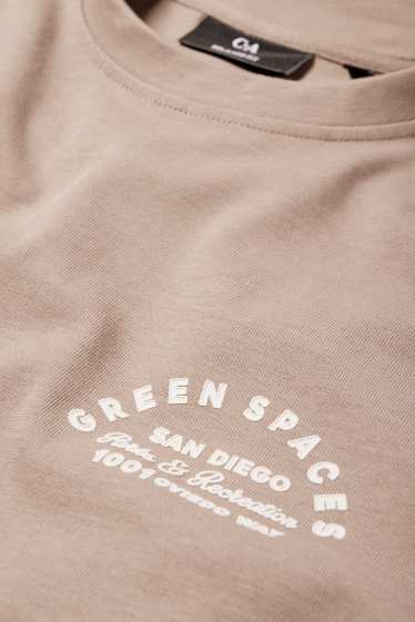 Bărbați - Tricou - relaxed fit - maro deschis