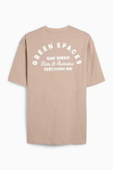 Bărbați - Tricou - relaxed fit - maro deschis