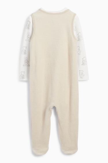 Unisex - Winnie de Pluș - set salopetă - 2 piese - bej deschis