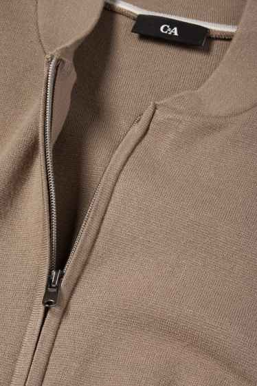 Bărbați - Cardigan tricotat - taupe
