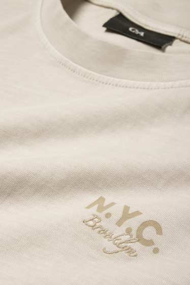 Men - T-shirt - relaxed fit - light beige