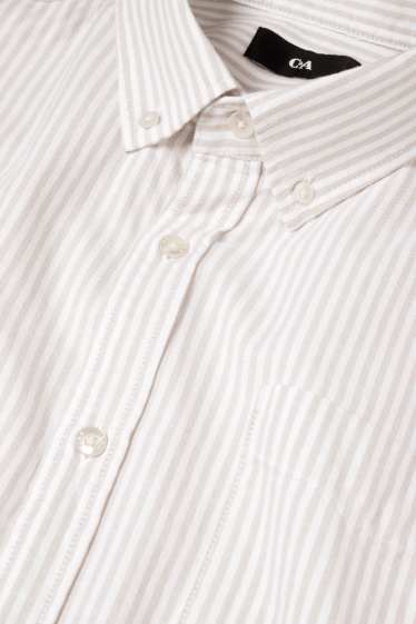 Men - Shirt - regular fit - button-down collar - striped - beige