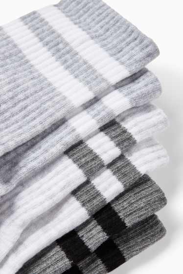 Dámské - Multipack 3 ks - tenisové ponožky - světle šedá-žíhaná