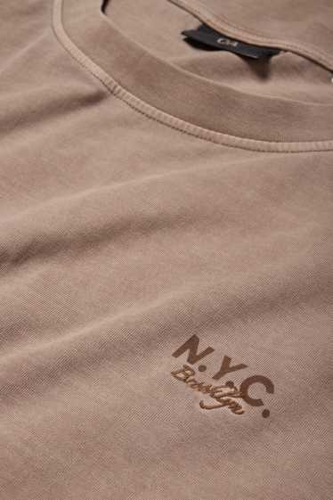 Bărbați - Tricou - relaxed fit - maro deschis