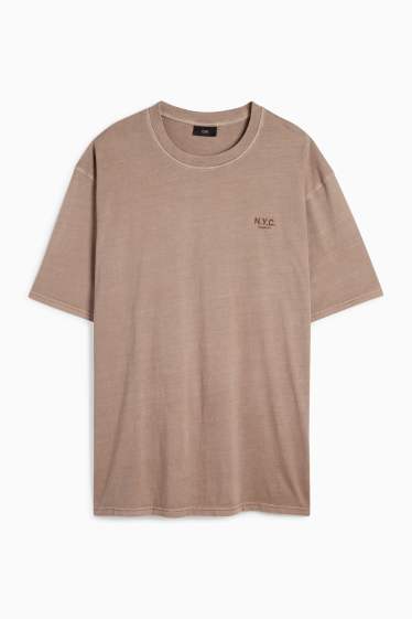 Bărbați - Tricou - relaxed fit - maro deschis