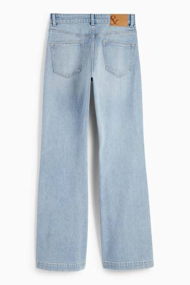Femei - Loose flared jeans - talie medie - denim-albastru deschis