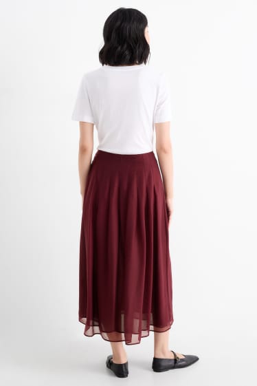 Femei - Fustă plisată - bordo