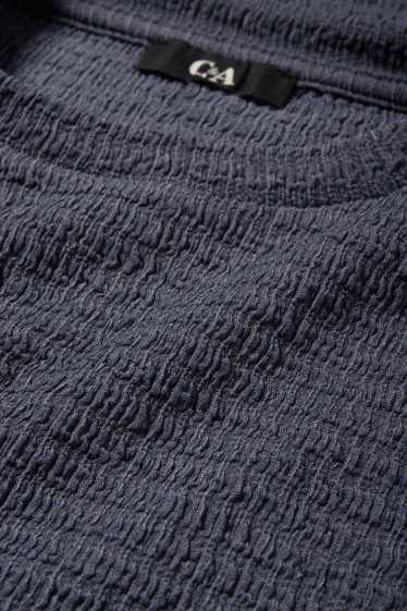 Femei - Tricou cu mânecă lungă - structurat - albastru închis