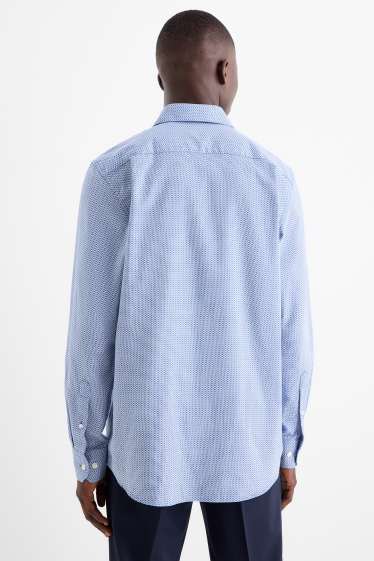 Home - Camisa formal - regular fit - Kent - no requereix planxada - estampada - blau clar