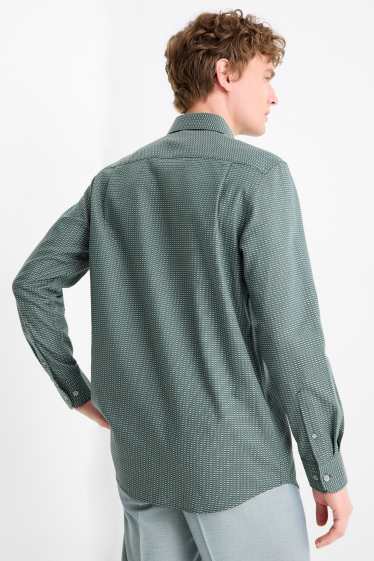 Home - Camisa formal - regular fit - Kent - no requereix planxada - estampada - verd fosc